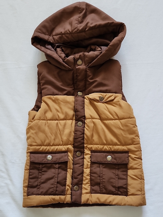 Tommy Bahama Other - Tommy Bahama Two-Tone Brown & Camel Hooded Puffer Vest | M 7/8
